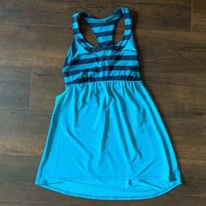 Lululemon blue teal bra tank flowy racer back